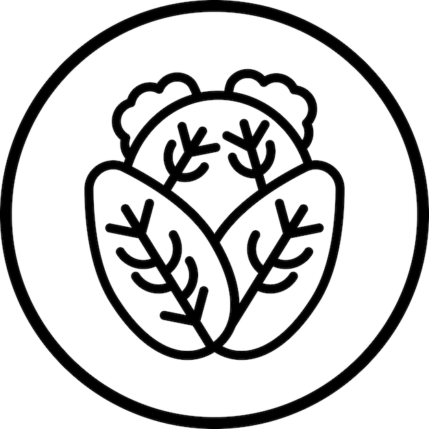 Diseño vectorial de estilo de icono de repollo