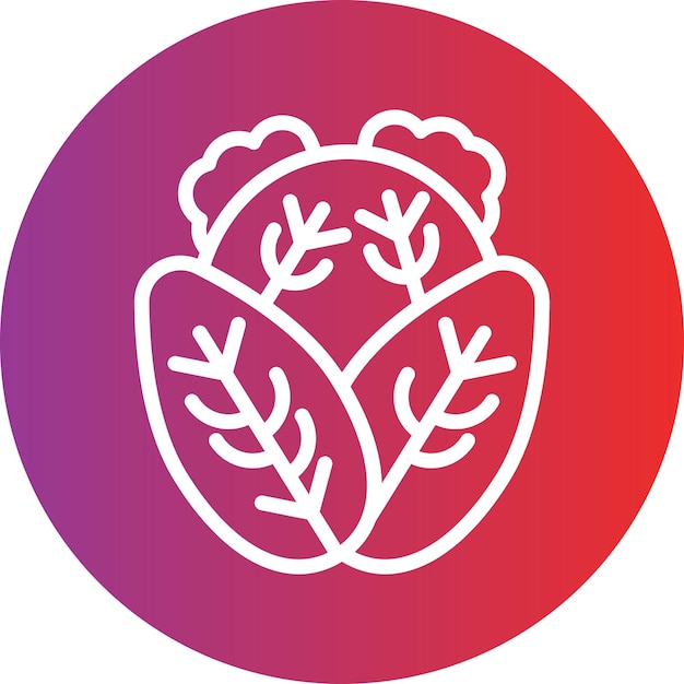 Diseño vectorial de estilo de icono de repollo