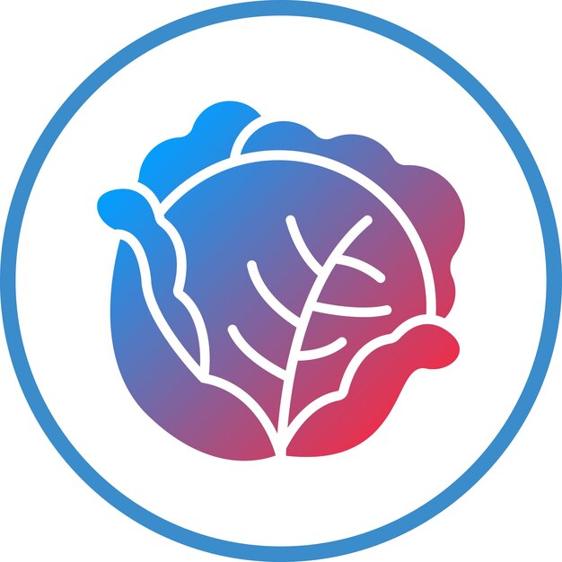Diseño vectorial de estilo de icono de repollo