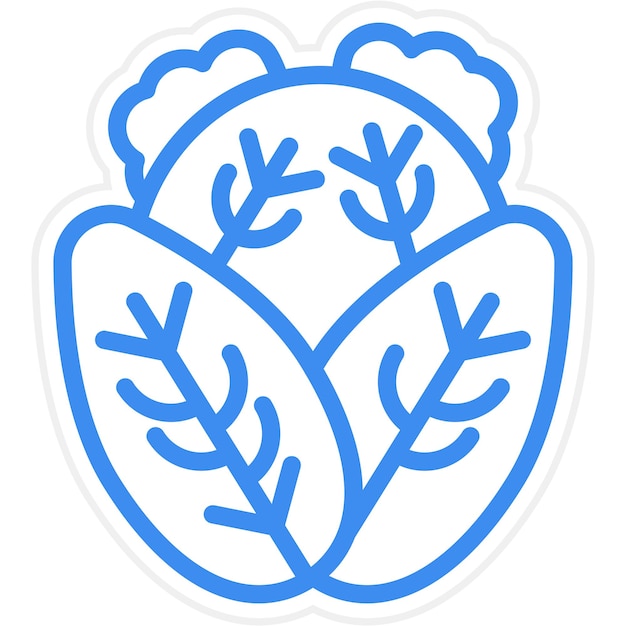 Diseño vectorial de estilo de icono de repollo