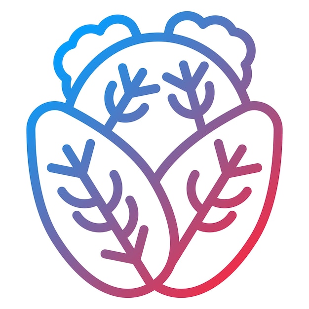Diseño vectorial de estilo de icono de repollo