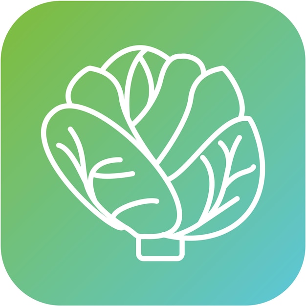 Diseño vectorial de estilo de icono de repollo