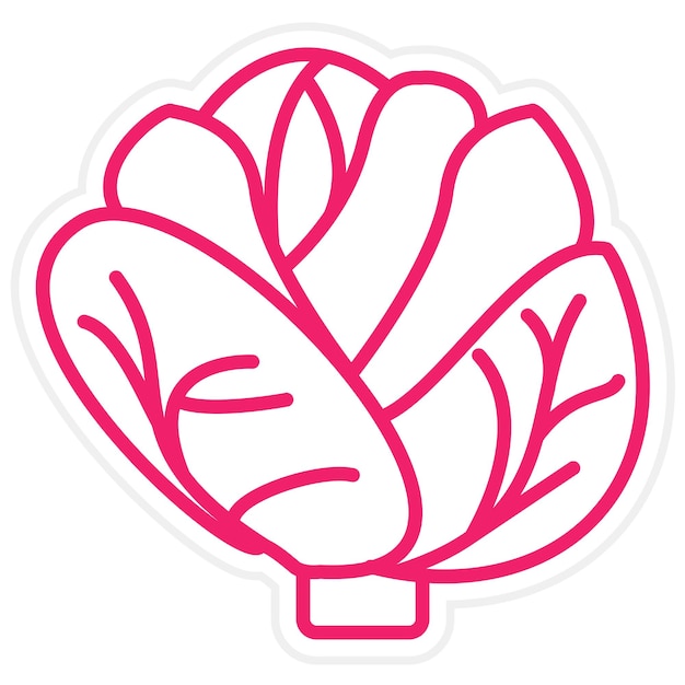 Diseño vectorial de estilo de icono de repollo