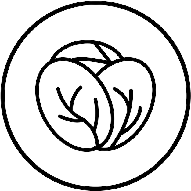 Diseño vectorial de estilo de icono de repollo