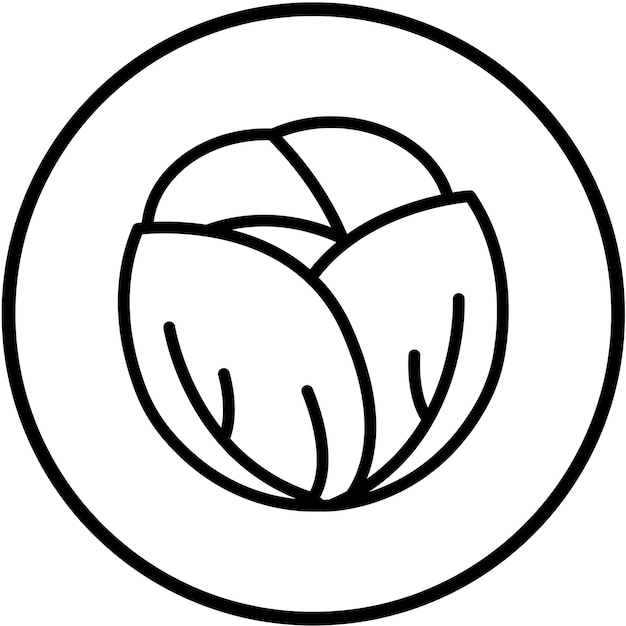 Diseño vectorial de estilo de icono de repollo