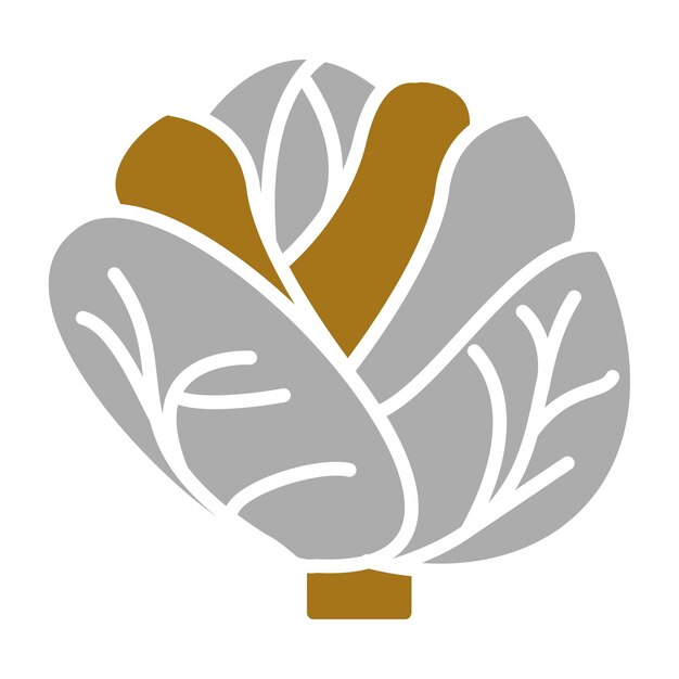 Diseño vectorial de estilo de icono de repollo