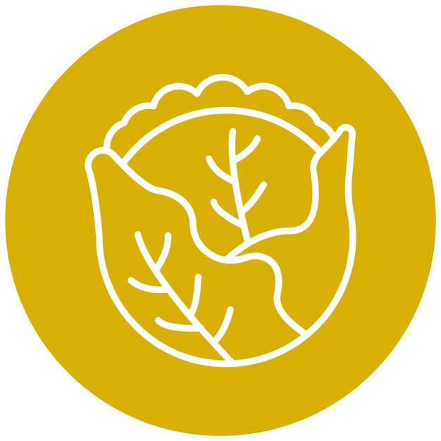 Diseño vectorial de estilo de icono de repollo