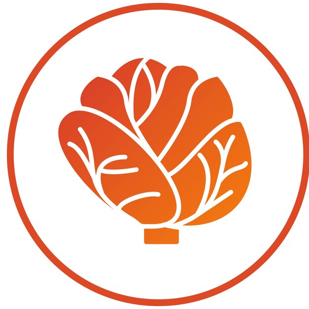 Diseño vectorial de estilo de icono de repollo
