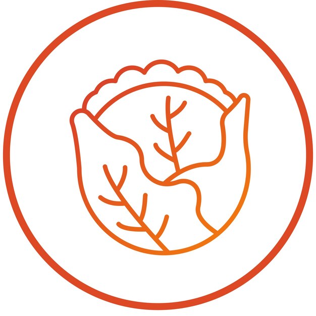 Diseño vectorial de estilo de icono de repollo