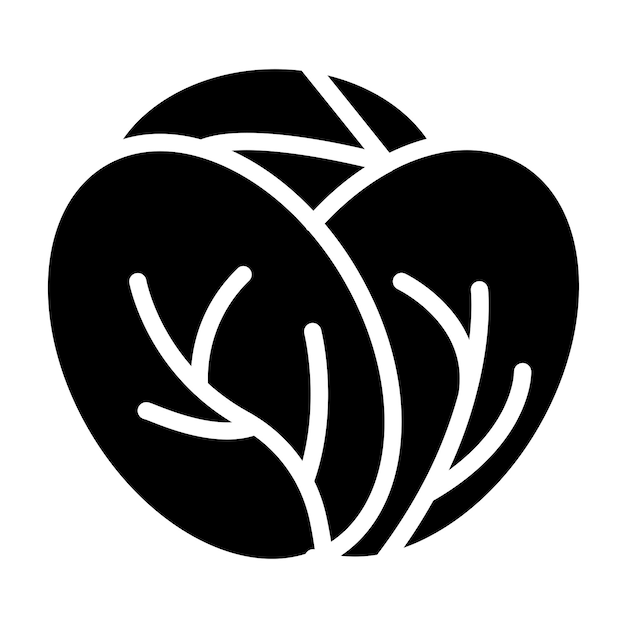 Diseño vectorial de estilo de icono de repollo