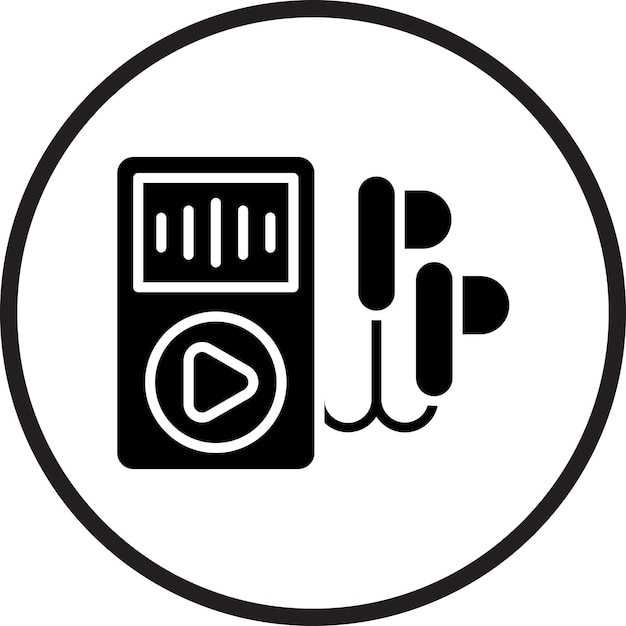Diseño vectorial del estilo del icono del reproductor de audio
