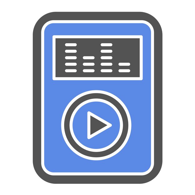 Diseño vectorial del estilo del icono del reproductor de audio