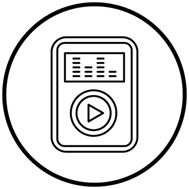 Diseño vectorial del estilo del icono del reproductor de audio