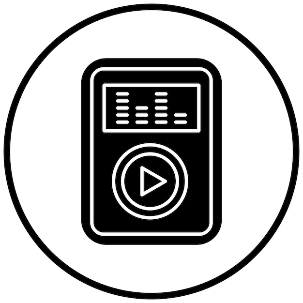 Diseño vectorial del estilo del icono del reproductor de audio