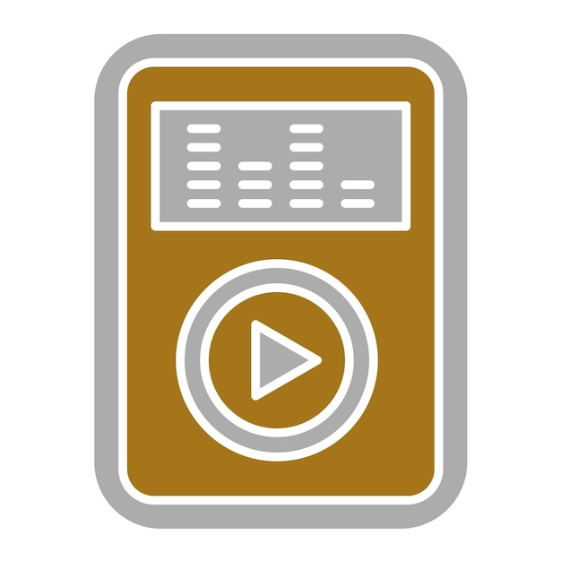 Diseño vectorial del estilo del icono del reproductor de audio