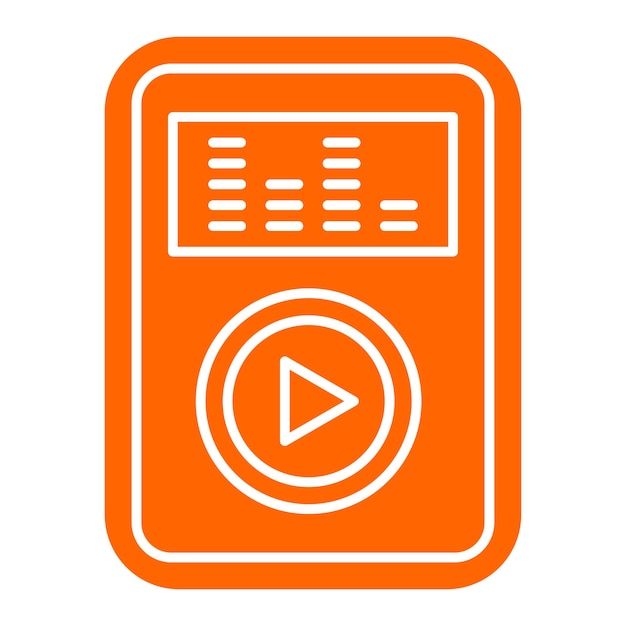 Diseño vectorial del estilo del icono del reproductor de audio