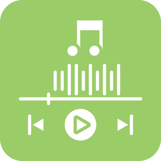 Diseño vectorial de estilo de icono del reproductor de música
