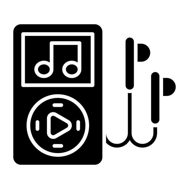 Diseño vectorial de estilo de icono del reproductor de música