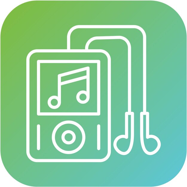 Diseño vectorial de estilo de icono del reproductor de música
