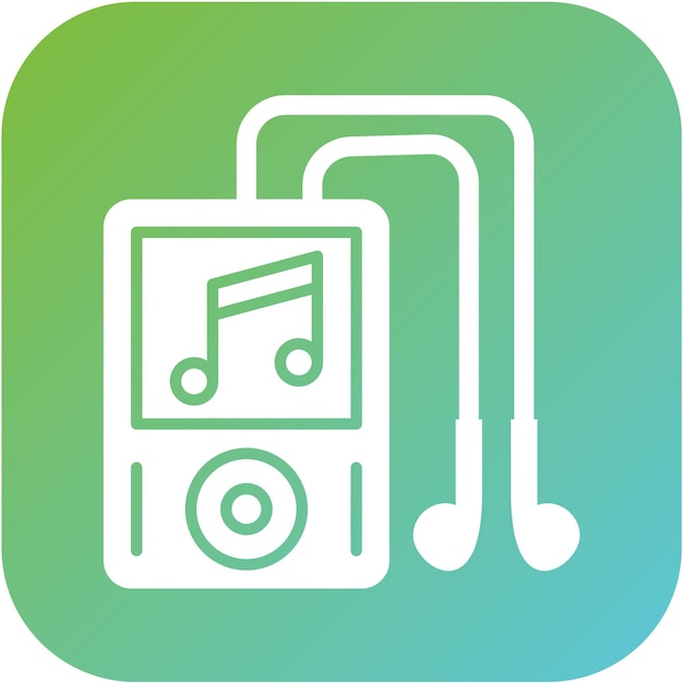 Diseño vectorial de estilo de icono del reproductor de música