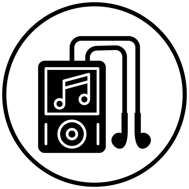 Diseño vectorial de estilo de icono del reproductor de música