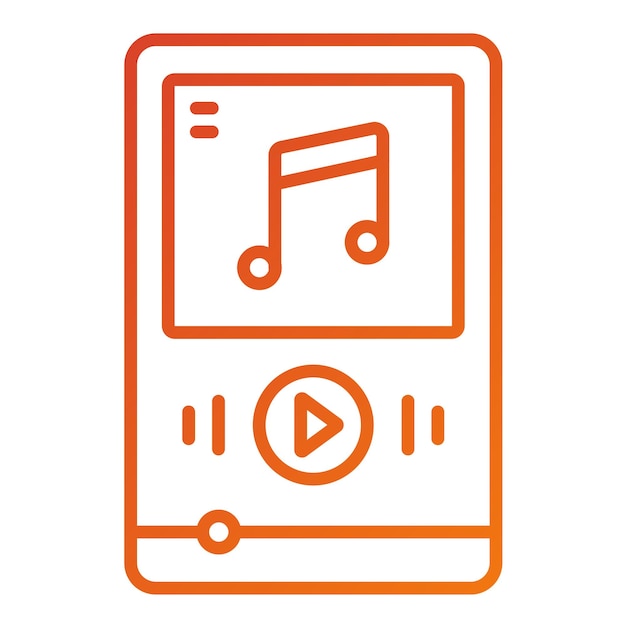 Diseño vectorial de estilo de icono del reproductor de música