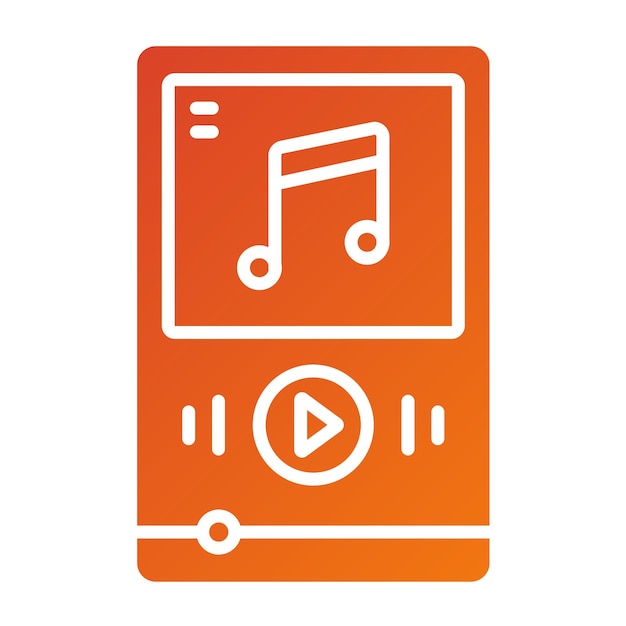 Diseño vectorial de estilo de icono del reproductor de música