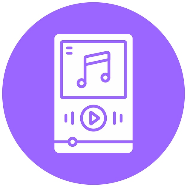 Diseño vectorial de estilo de icono del reproductor de música