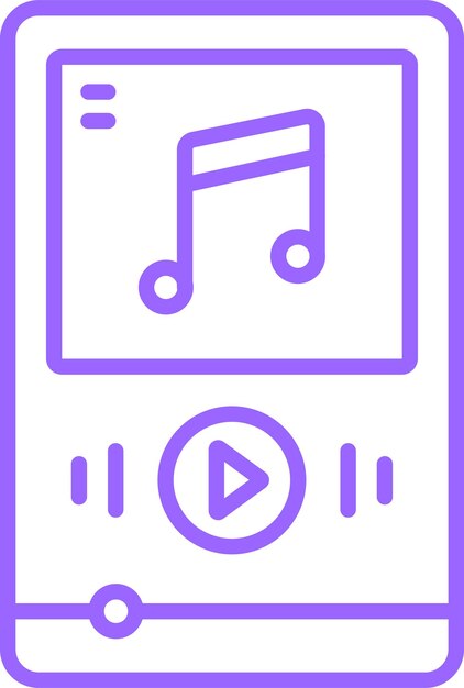 Diseño vectorial de estilo de icono del reproductor de música