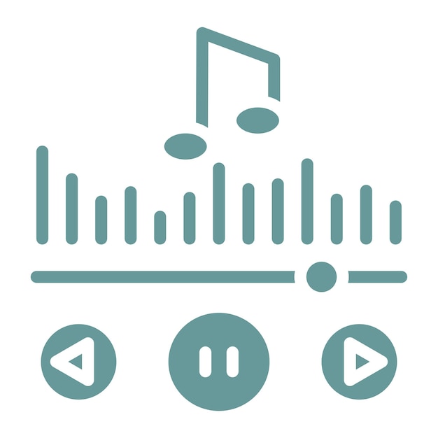 Diseño vectorial de estilo de icono del reproductor de música