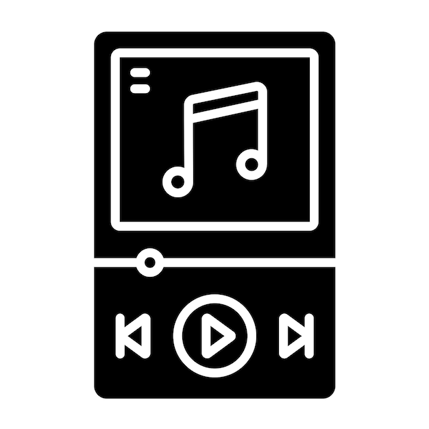 Diseño vectorial de estilo de icono del reproductor de música