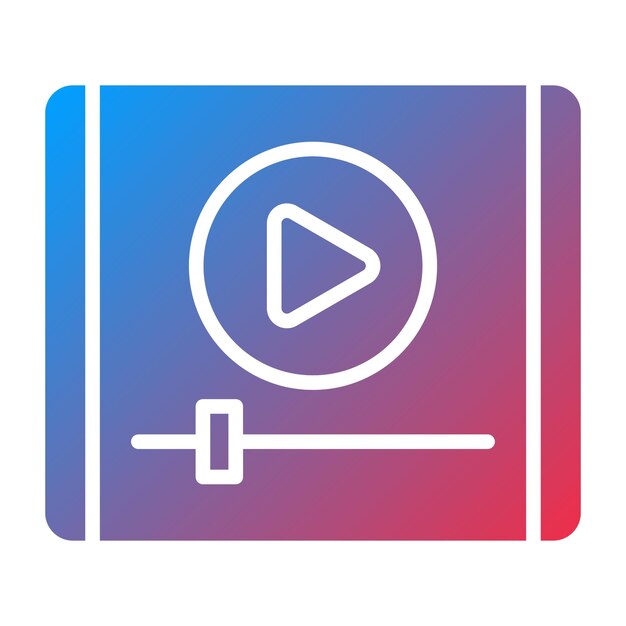 Diseño vectorial Estilo del icono del reproductor de video
