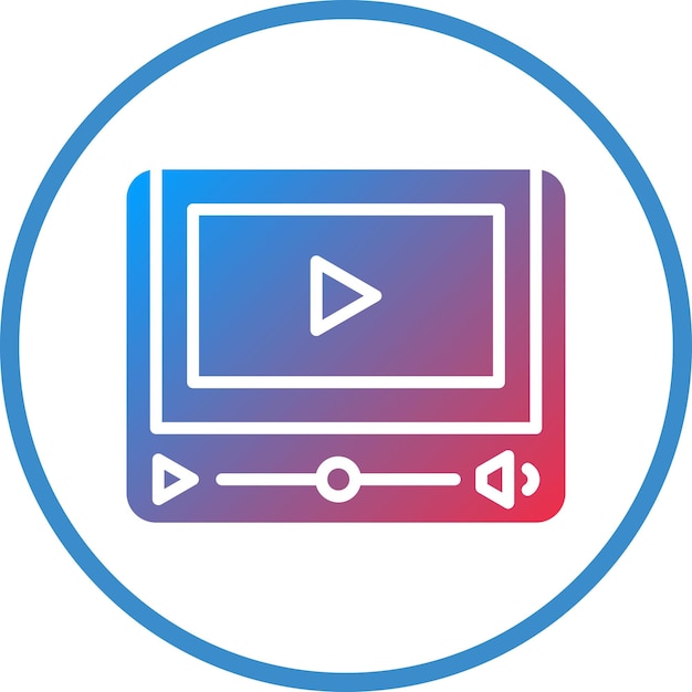Diseño vectorial Estilo del icono del reproductor de video