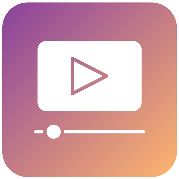 Diseño vectorial Estilo del icono del reproductor de video