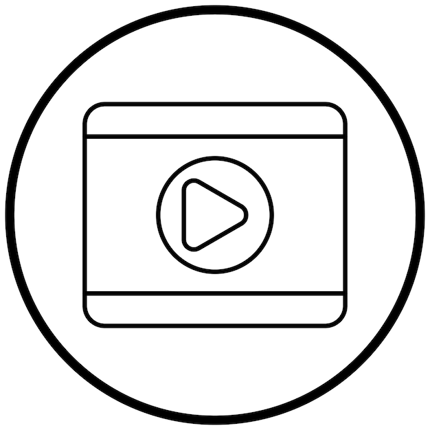 Diseño vectorial Estilo del icono del reproductor de video