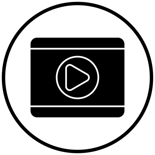 Diseño vectorial Estilo del icono del reproductor de video