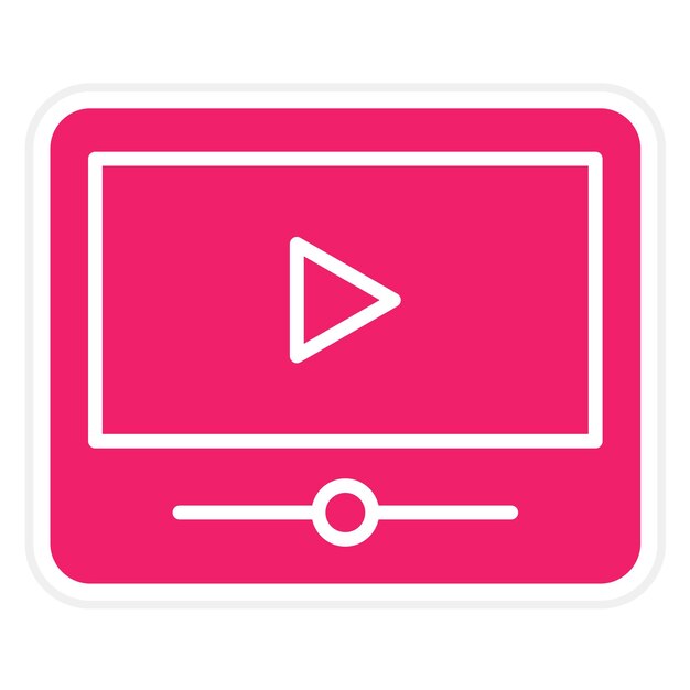 Diseño vectorial Estilo del icono del reproductor de video
