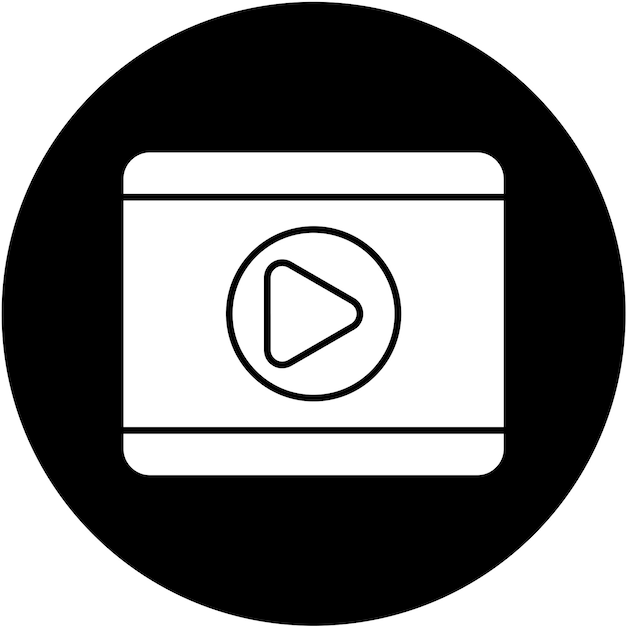 Diseño vectorial Estilo del icono del reproductor de video