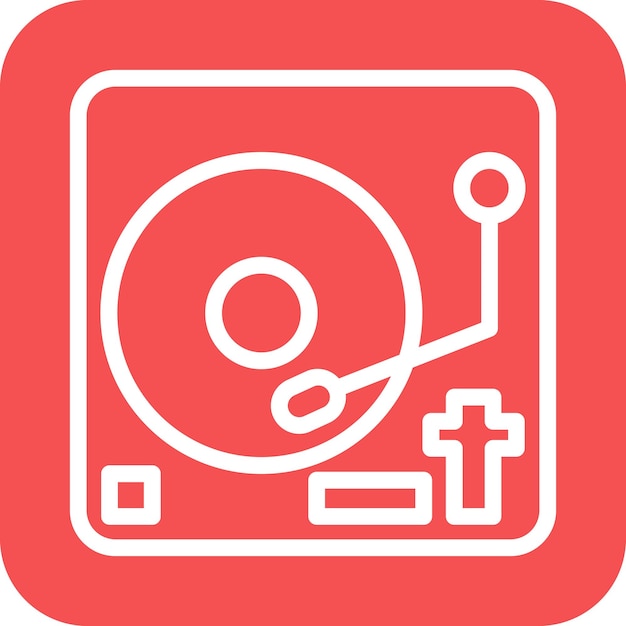 Vector diseño vectorial del estilo del icono del reproductor de vinilo