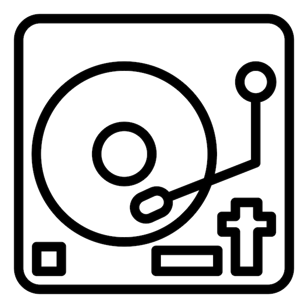 Diseño vectorial del estilo del icono del reproductor de vinilo