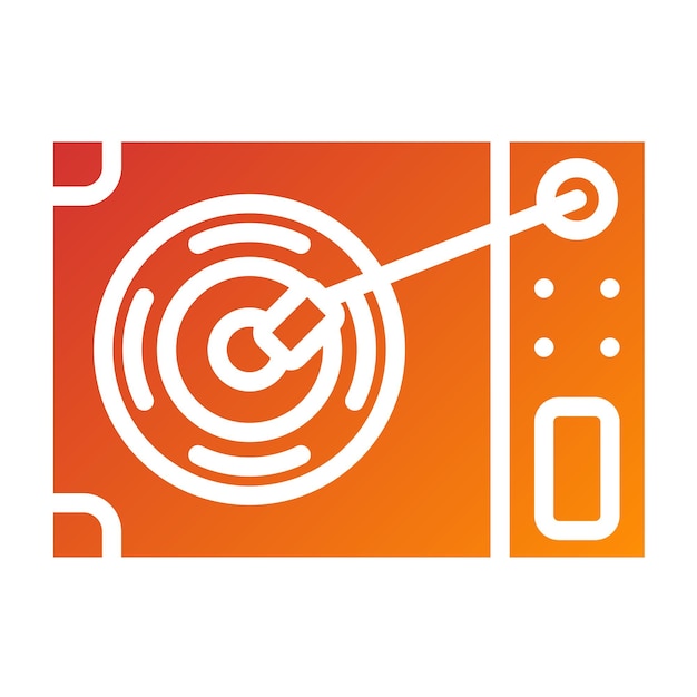Diseño vectorial del estilo del icono del reproductor de vinilo