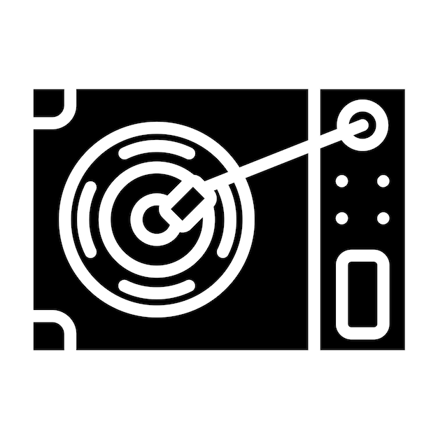 Diseño vectorial del estilo del icono del reproductor de vinilo