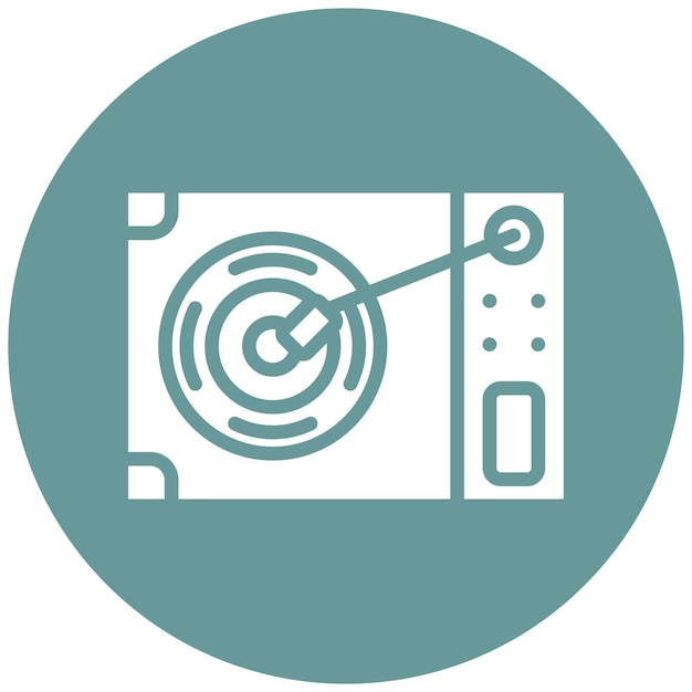 Diseño vectorial del estilo del icono del reproductor de vinilo