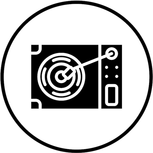 Diseño vectorial del estilo del icono del reproductor de vinilo