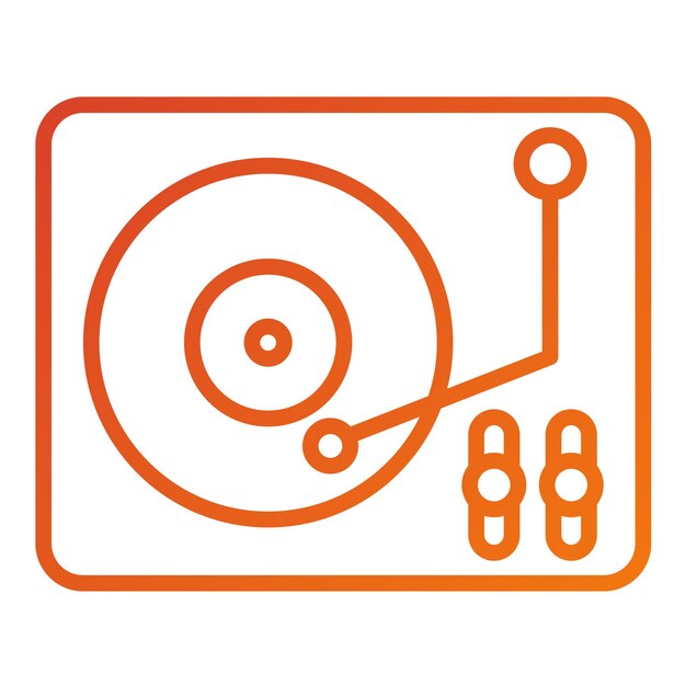 Diseño vectorial del estilo del icono del reproductor de vinilo