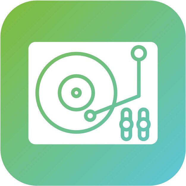 Diseño vectorial del estilo del icono del reproductor de vinilo