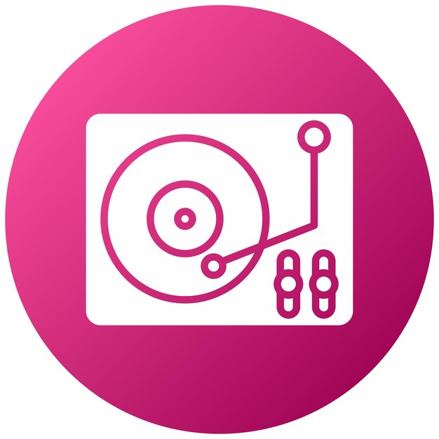 Diseño vectorial del estilo del icono del reproductor de vinilo