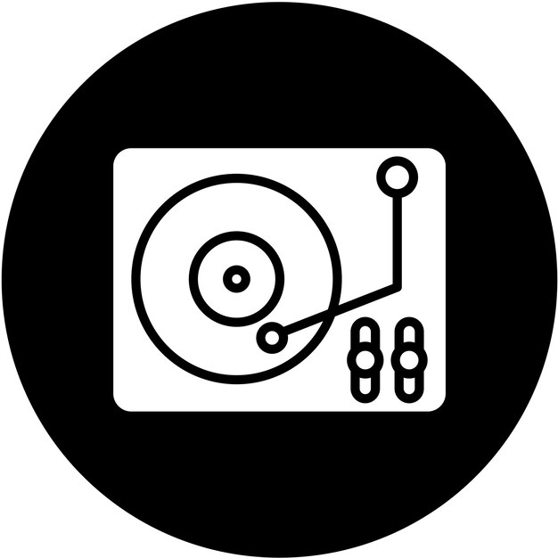 Diseño vectorial del estilo del icono del reproductor de vinilo
