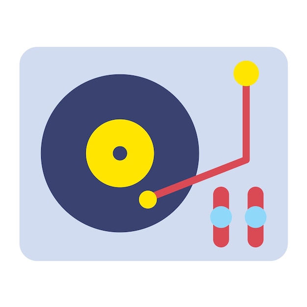 Vector diseño vectorial del estilo del icono del reproductor de vinilo