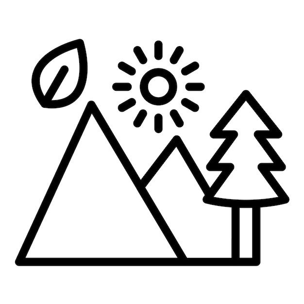 Diseño vectorial Estilo del icono de la reserva natural
